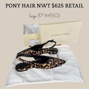 Marion Parke NWT Leopard Pony Hair Slingback Flats